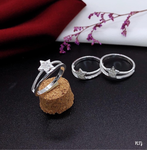 NHẪN MẶT SAO HỞ CAO CẤP - NHẪN NỮ BẠC TA