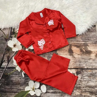 Bộ Pijama phi lụa Thái Tuấn bé gái