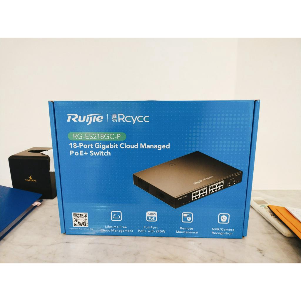 Switch POE 16 cổng Ruijie RG-ES218GC-P Gigabit Smart POE