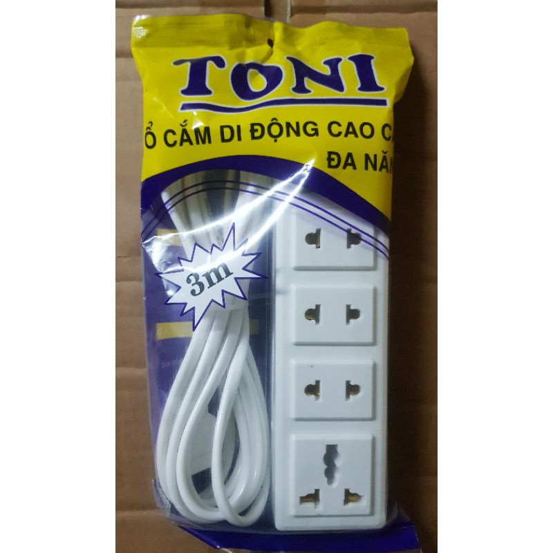 Ổ điện dài Toni 4 ổ công suất 1000w dây dài 3m, 5m