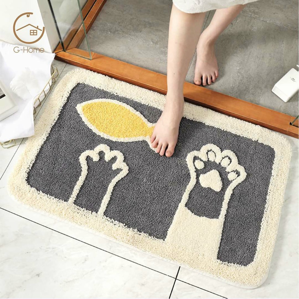 (CHỌN HÌNH) Thảm Lau Chân, Thảm Chùi Chân 3D Lông Cừu Cao Cấp Chống Trơn Trượt (KHỔ 40*60cm)