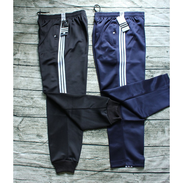 Quần nỉ thế thao 3 sọc nam màu xanh than