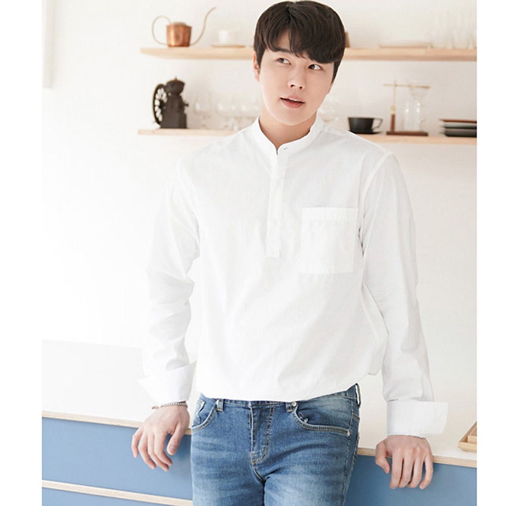 (TỔNG KHO LÂM ANH CHUYÊN SỈ) Áo sơ mi đũi nam cổ bổ trụ dài tay trẻ trung