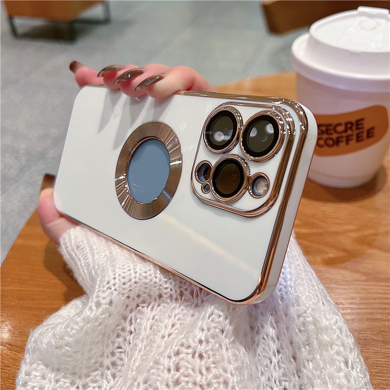 Ốp Điện Thoại Mạ Điện Kèm Miếng Dán Bảo Vệ Camera Cho iPhone 13 12 11 Pro MAX XS MAX XR 7+8 Plus