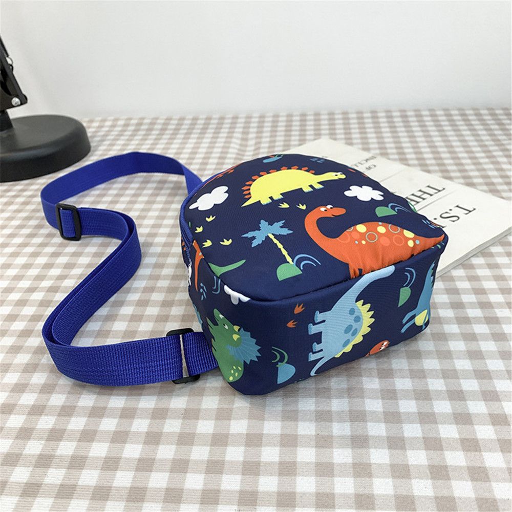 Ba lô đeo vai/ngực bằng nylon in họa tiết khủng long hoạt hình dễ thương cho bé trai và bé gái