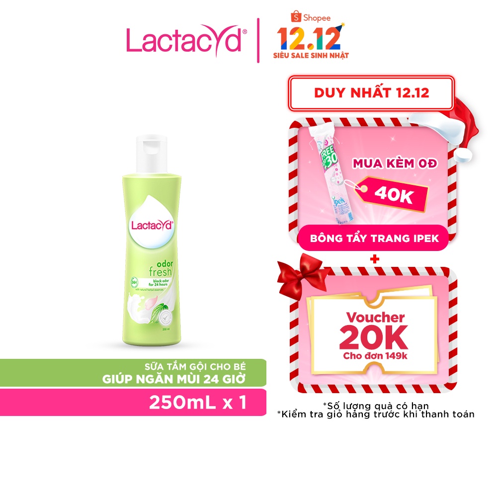 [Mã FMCGMALL -8% đơn 250K] Dung Dịch Vệ Sinh Phụ nữ Lactacyd Odor Fresh Ngăn Mùi 24H 250ml