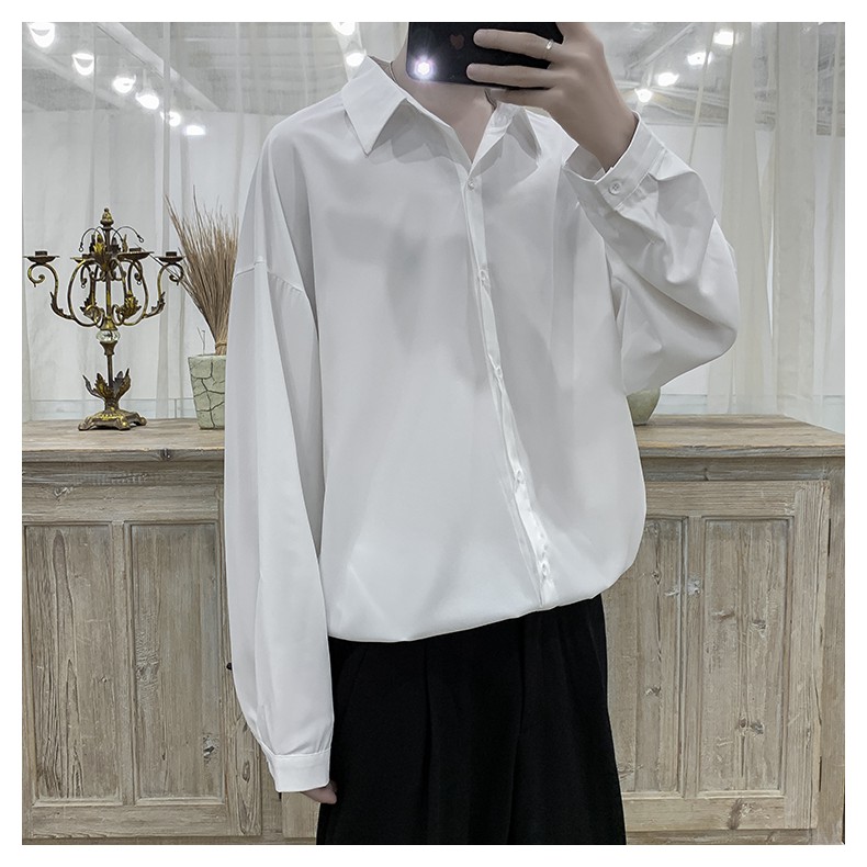 Áo sơ mi form rộng nam nữ cổ bẻ dài tay phong cách thời trang Hàn Quốc KB25