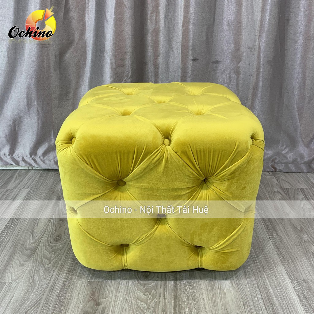 Đôn Vuông sofa Phòng khách Nhún cổ điển cao cấp rộng 50 và cao 40 ( Đủ Màu)