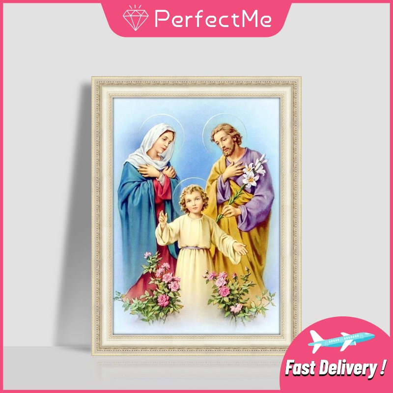 Tranh đính đá 5d 30x40cm tự làm hình tôn giáo trang trí nhà cửa