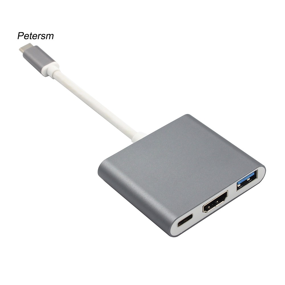 Bộ Chuyển Đổi Hub 3 Trong 1 Usb 3.1 Type-c Sang 4k Uhd Hdmi Usb-c Hub Cho Macbook