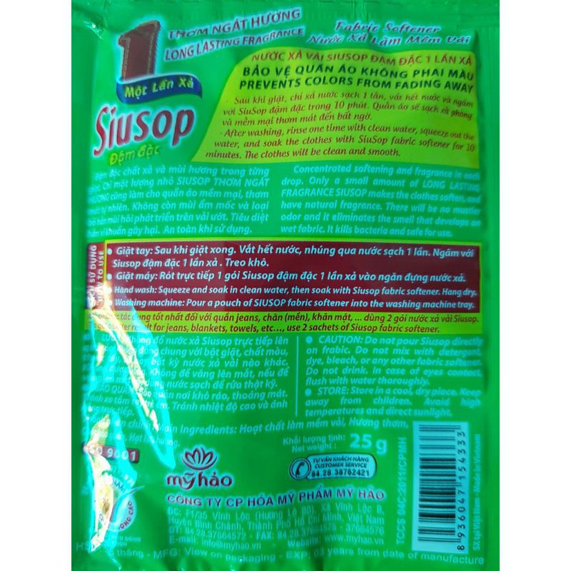 5 Gói Nước xả vải SIUSOP 1 bịch Chọn màu chat với shop nhé