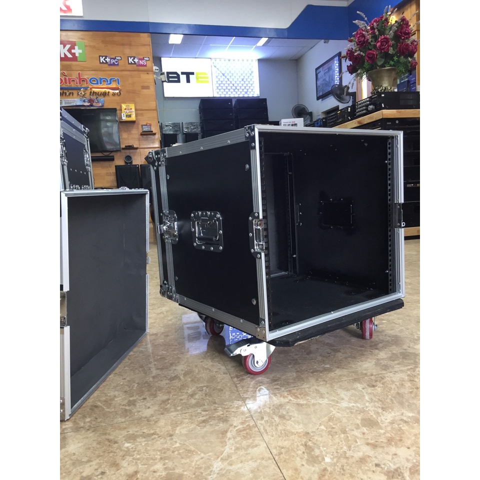 Tủ Âm thanh 10U, tủ rack 10U đựng thiết bị âm thanh gia đình và sự kiện, có bánh xe khoá tiện lợi, gỗ siêu bền