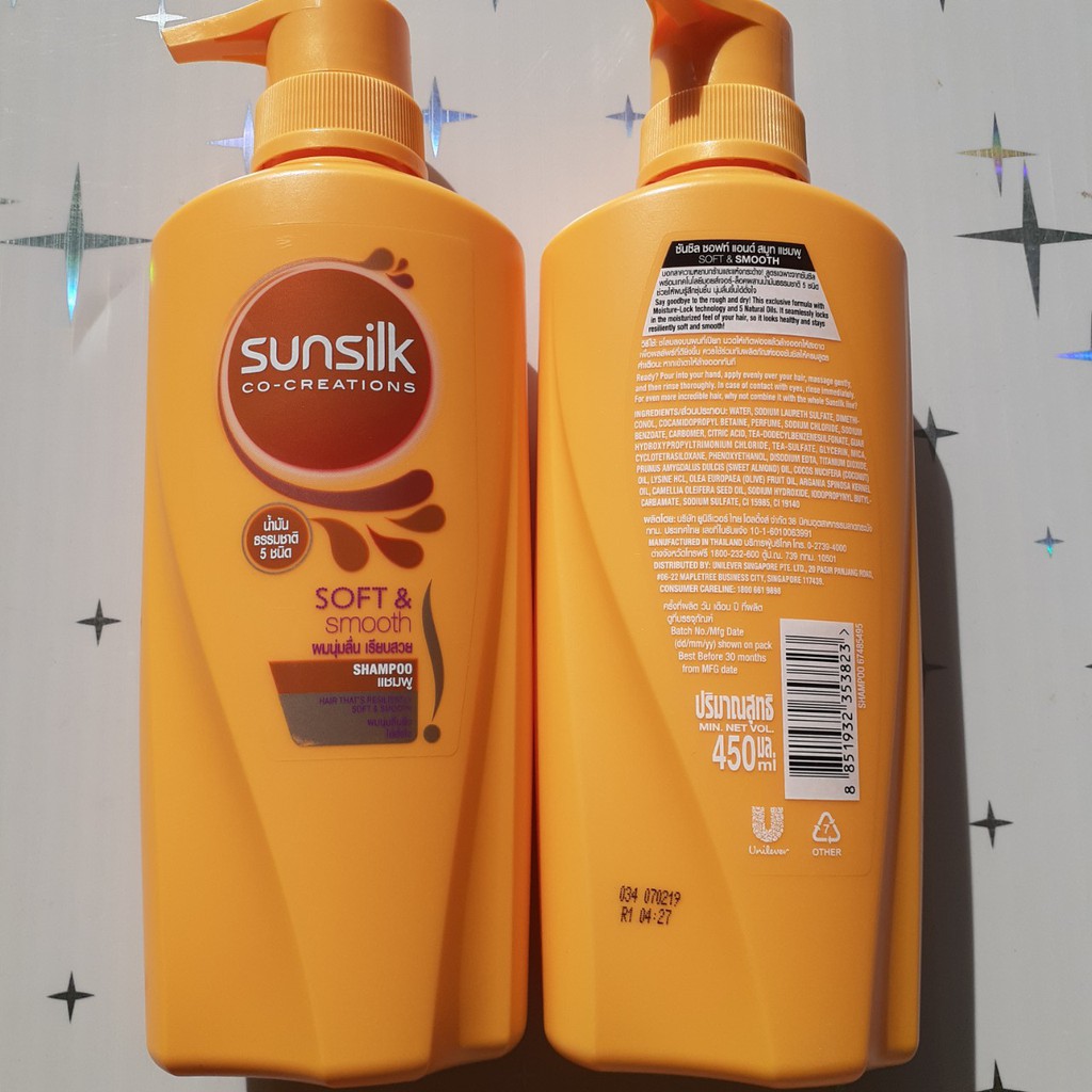 DẦU GỘI, Dầu xả SUNSILK THÁI LAN  450ml- Màu Vàng