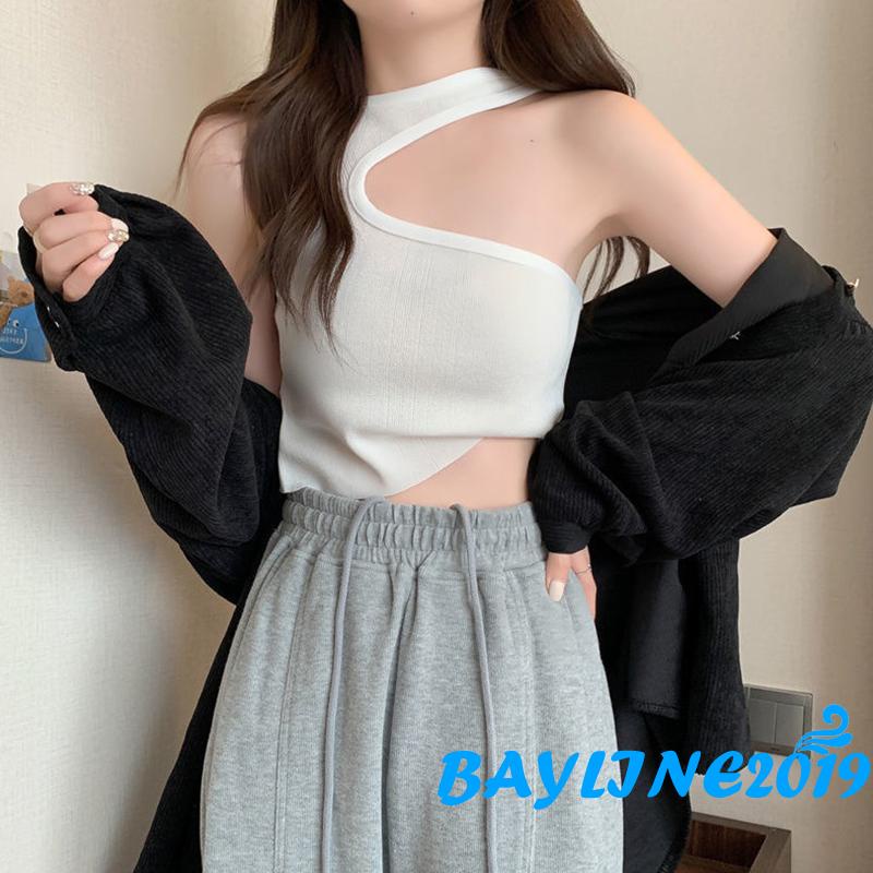 Áo Croptop Hai Dây Dáng Ôm Màu Sắc Đơn Giản Thời Trang Mùa Hè Dành Cho Nữ