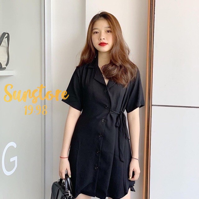 Đầm dáng xòe cổ chữ v xinh thắt nơ một bên eo Pilly dress