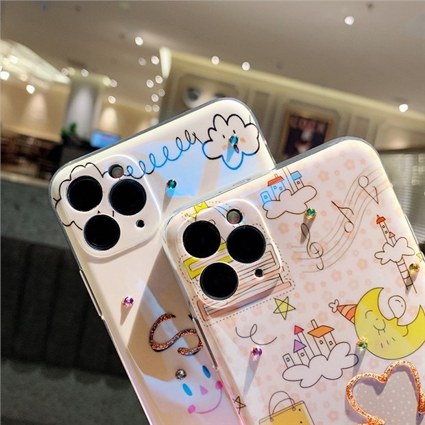 Ốp Điện Thoại Họa Tiết Lâu Đài/ Mèo May Mắn Cho iphone 7/8/7plus/8plus/x/xs/xs max/11/11pro max/12/12pro max/13/13pro max
