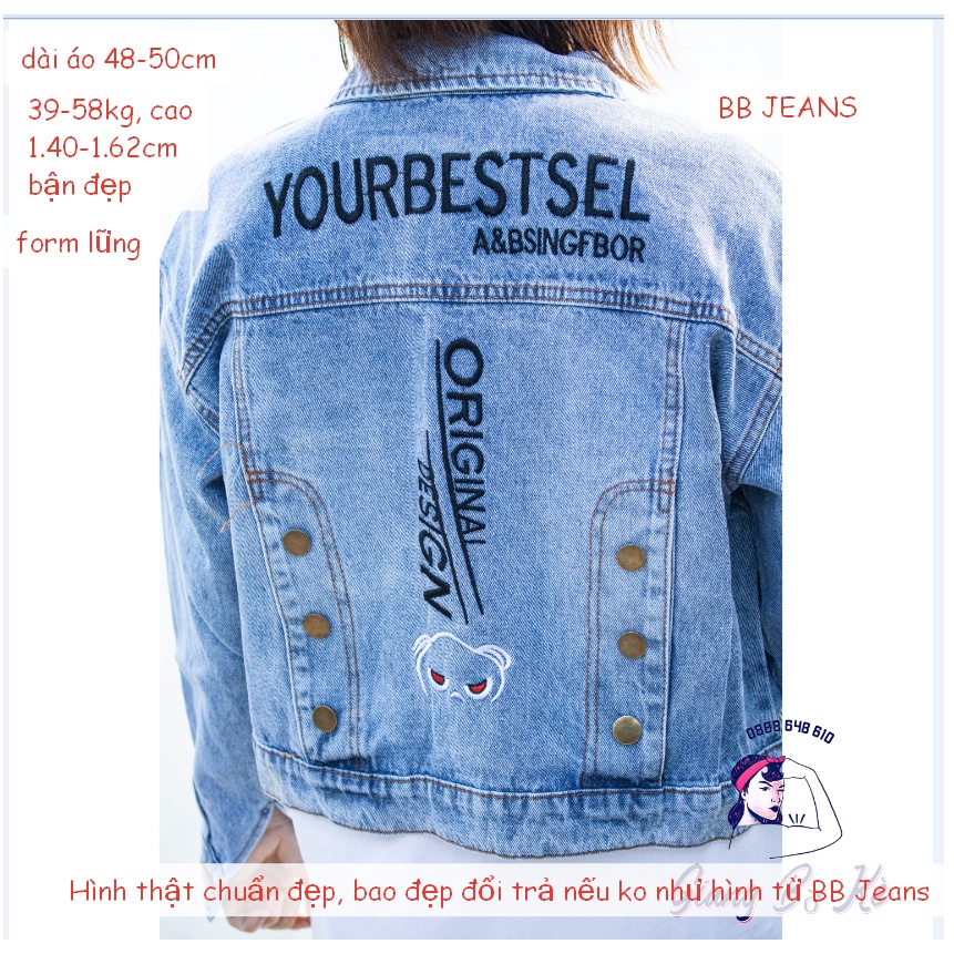 [Giá tốt] Áo khoác jean nữ Original Genoration Mickey form lững cao cấp size 39-58kg mặc đẹp