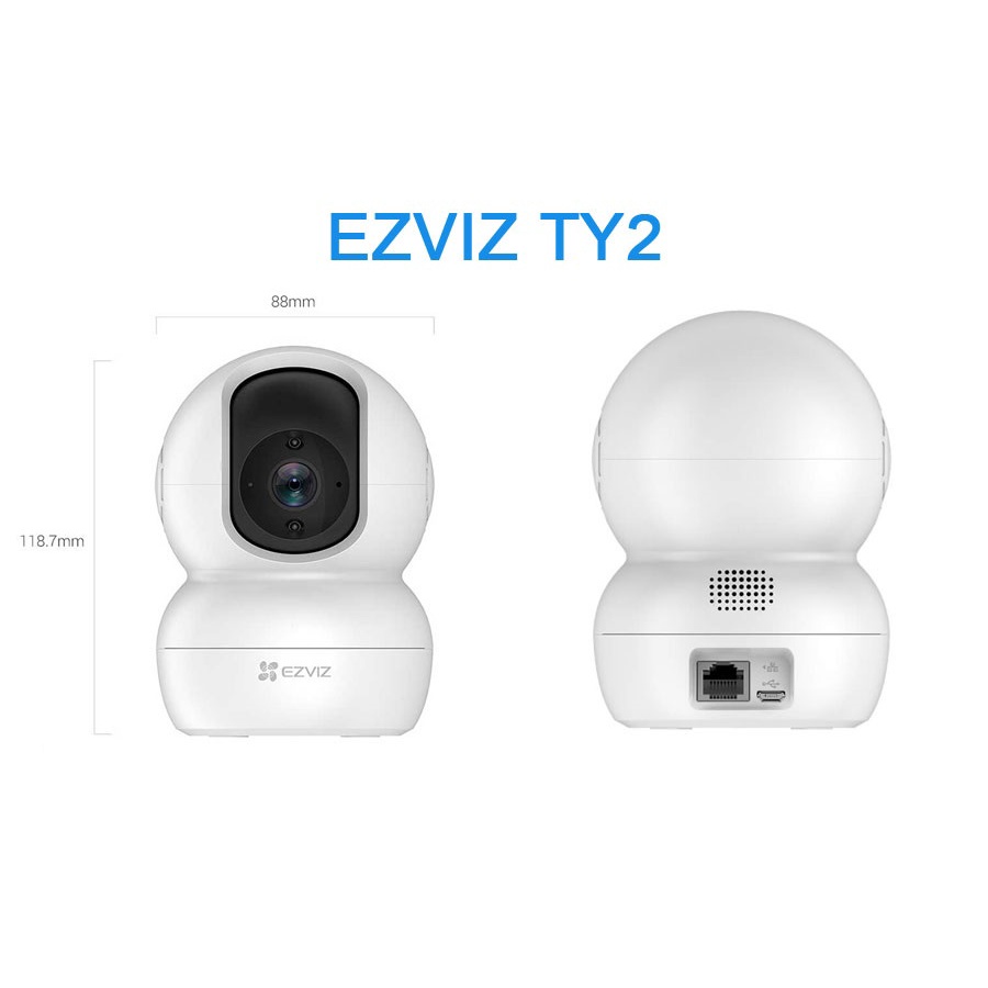 Camera Wifi EZVIZ TY2 Xoay 360°, Đàm Thoại 2 Chiều, Độ Phân Giải Nét 1080P 2MP FullHD