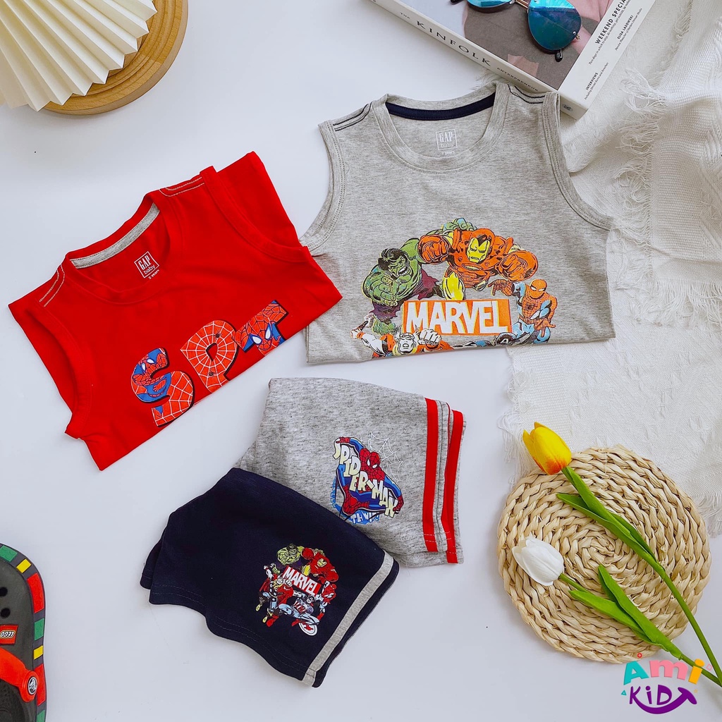 Đồ bộ bé trai,🔥HÀNG VNXK🔥 Bộ ba lỗ chất COTTON 100% mát lịm cho bé trai từ 2-6 tuổi