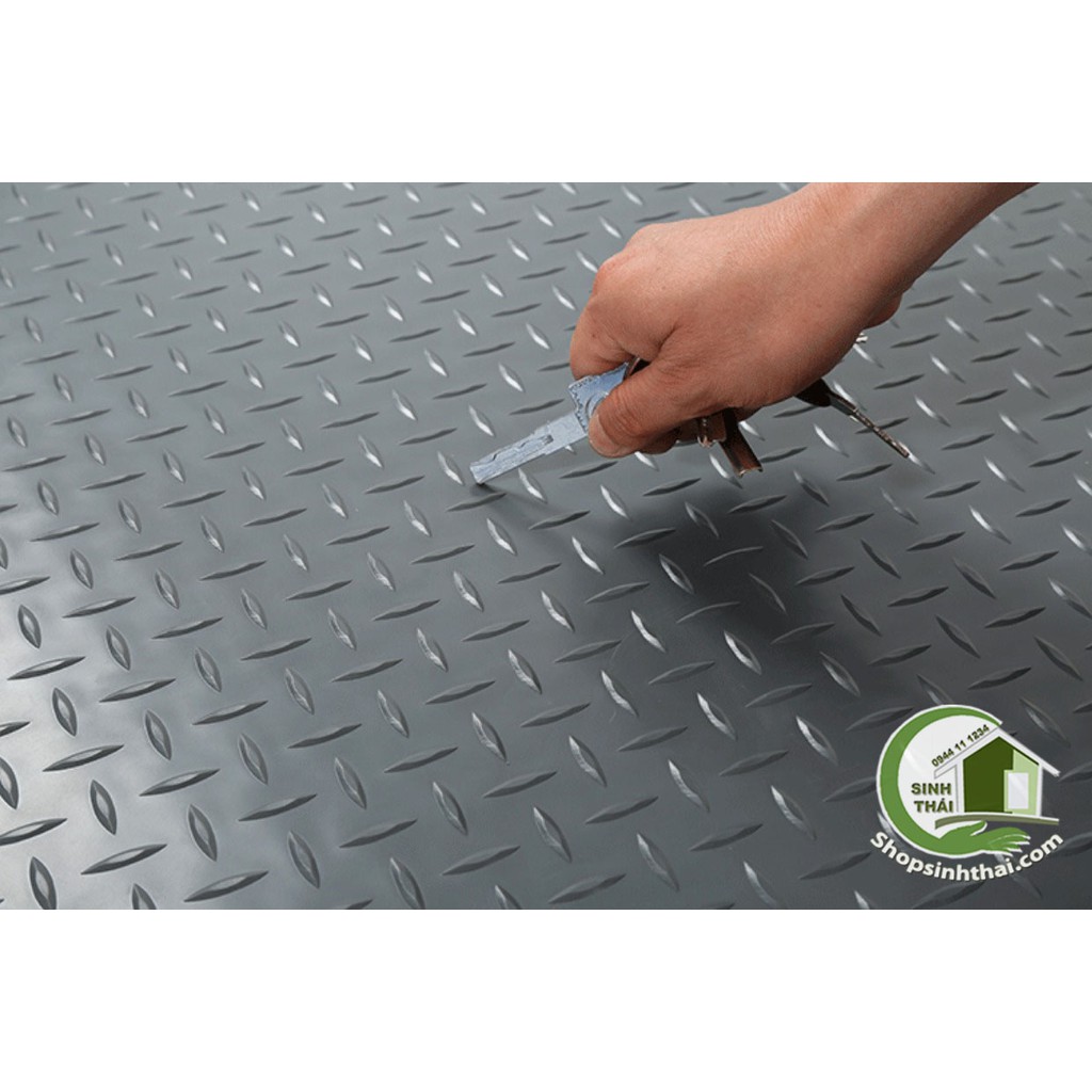 Thảm nhựa que diêm màu xám-chống trơn trượt - khổ 1,2m -