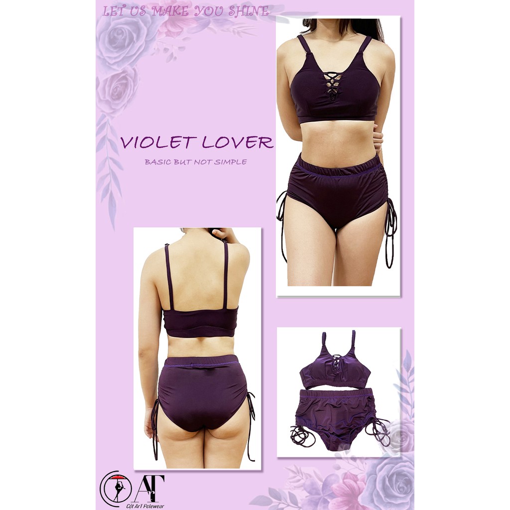 Polewear đồ tập cột múa cột - Violet Lover