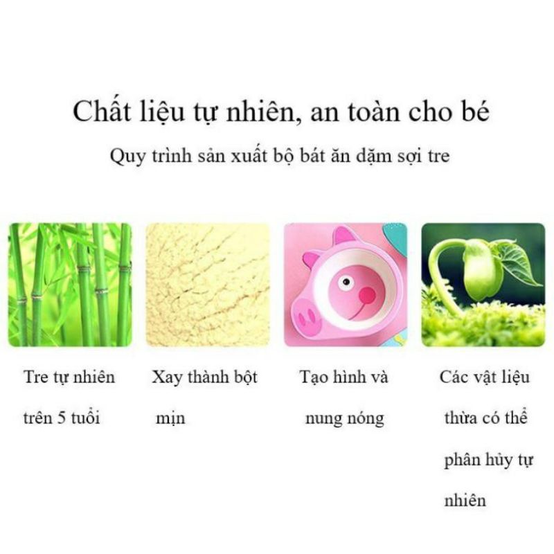 Bát ăn dặm sợi tre cho bé hình ngộ nghĩnh đáng yêu