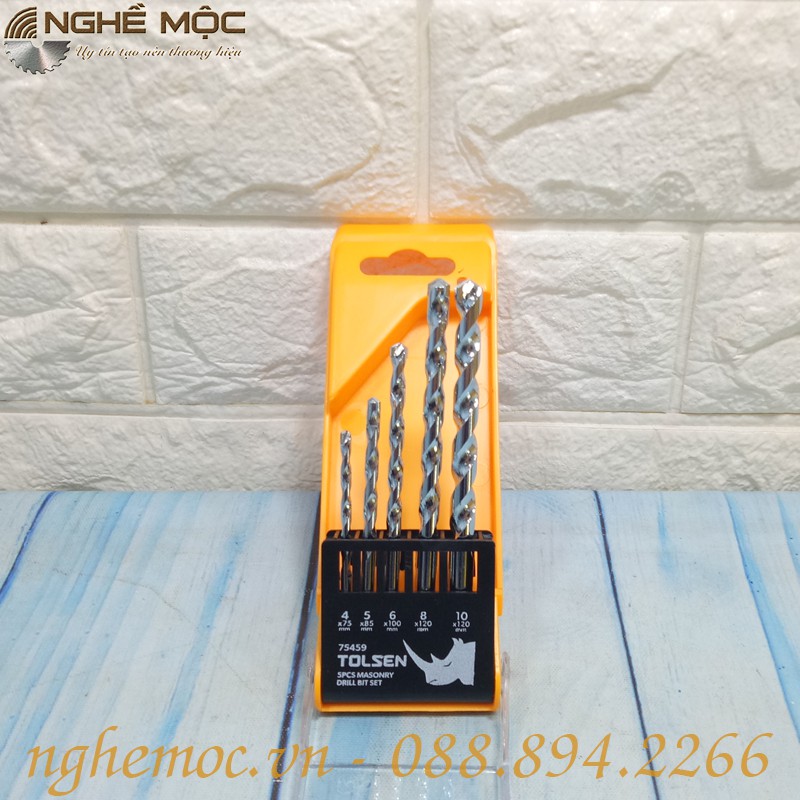 Bộ Mũi Khoan Tường 5 Cây Tolsen 75459 Nghề Mộc