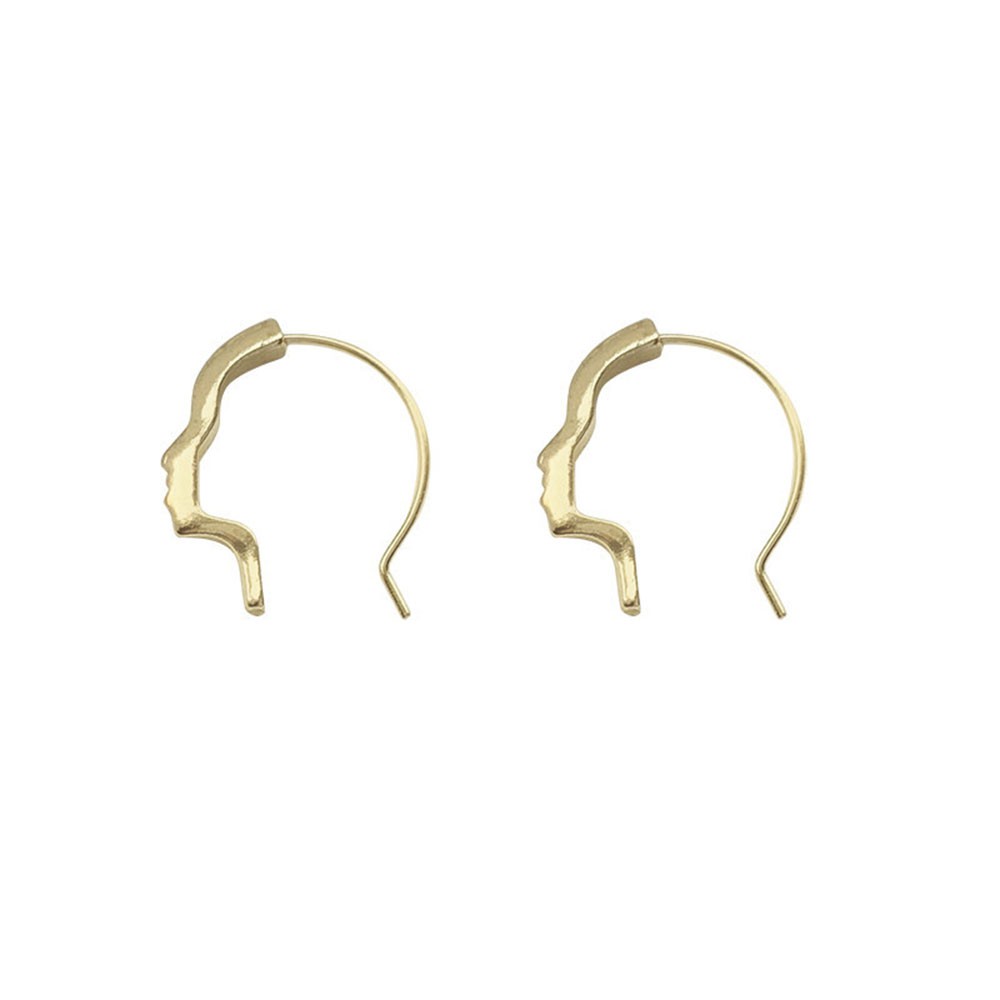 Niche Simple Face Design Earrings Personality Wild Retro Ins Women Jewelry
