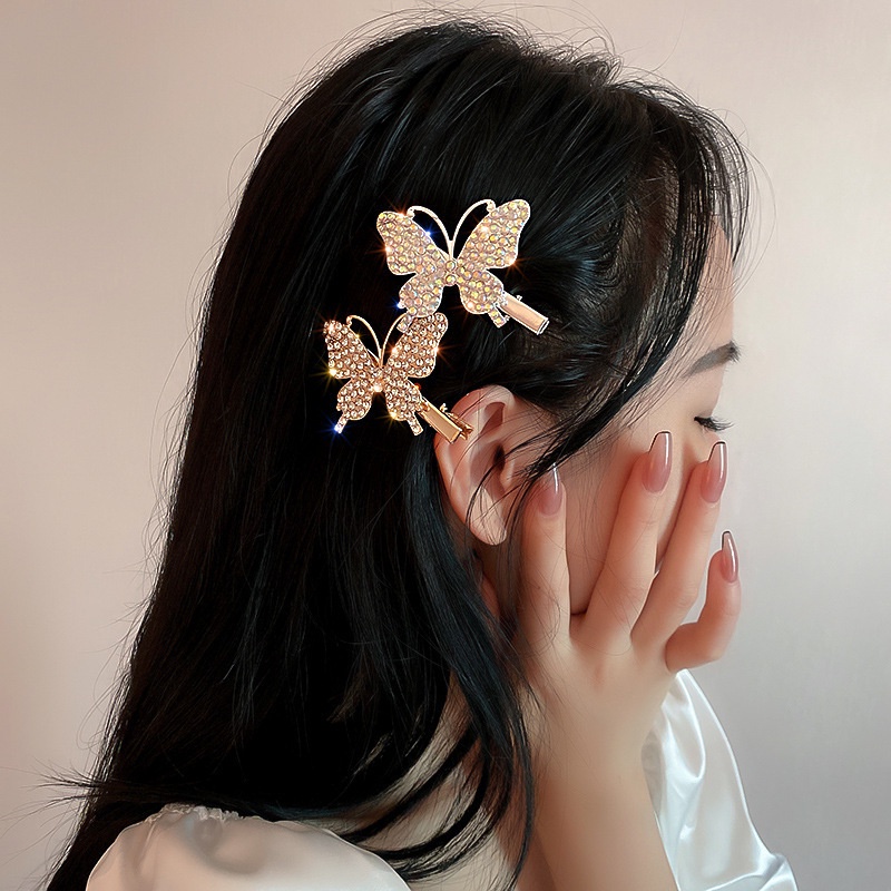 Kẹp Tóc Hình Bướm Đính Đá Thời Trang Hàn Quốc Độc Đáo