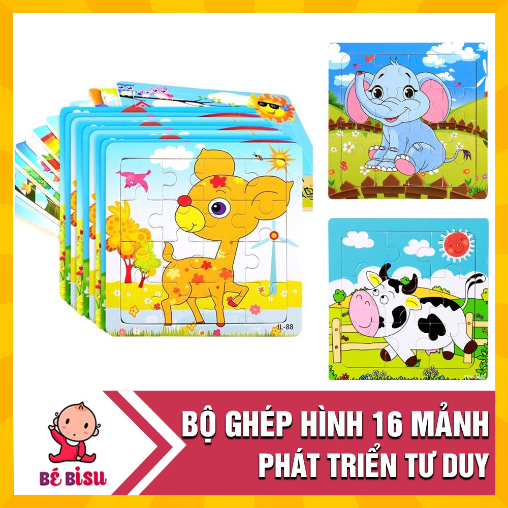 Ghép hình bằng gỗ nhiều mảnh thông minh cho bé (1 hình)