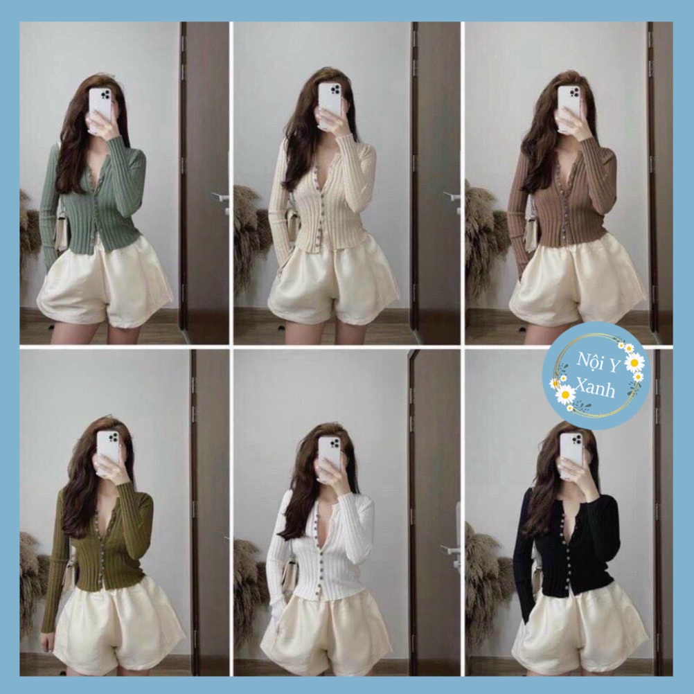 Áo len đũa cài cúc tay dài form ôm giãn nở thiết kế sexy chất len thời thượng A685 noiyxanh hot trend, phom đẹp, chất đẹ