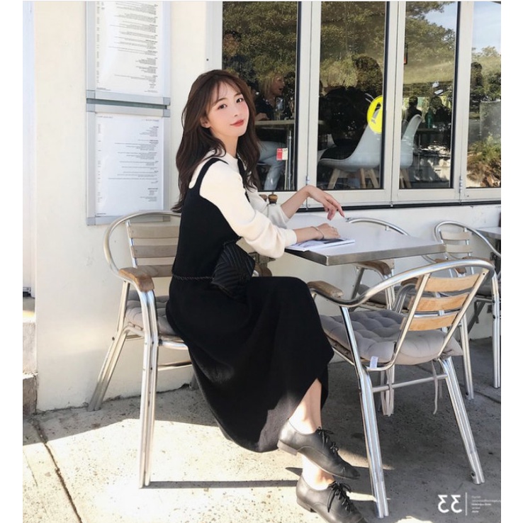 Váy nữ đẹp💕FREESHIP💕Váy len dáng dài thu đông phong cách Vintage cổ điển xinh xắn