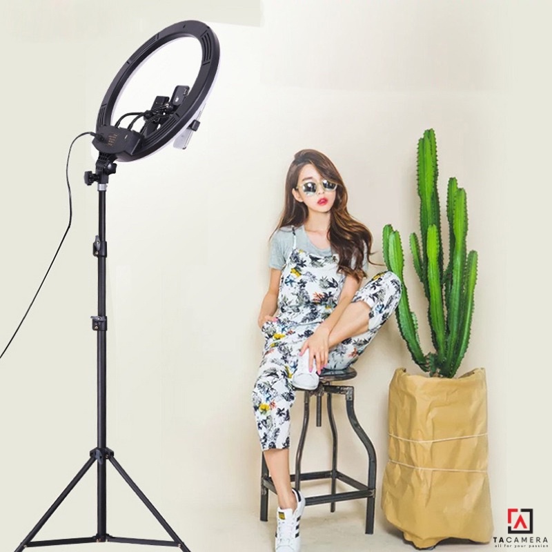 Đèn LED Ring Light HQ18 45cm Tặng Kèm Chân Đèn