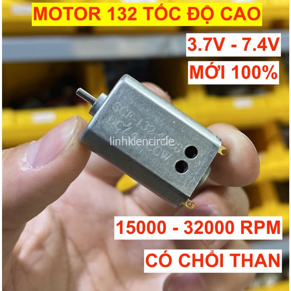 Motor 132 mã 132-4028 tốc độ cao 15000 - 32000 RPM điện áp 3V - 7.4V có chổi than cho máy bay mô hình xe RC - LK0401