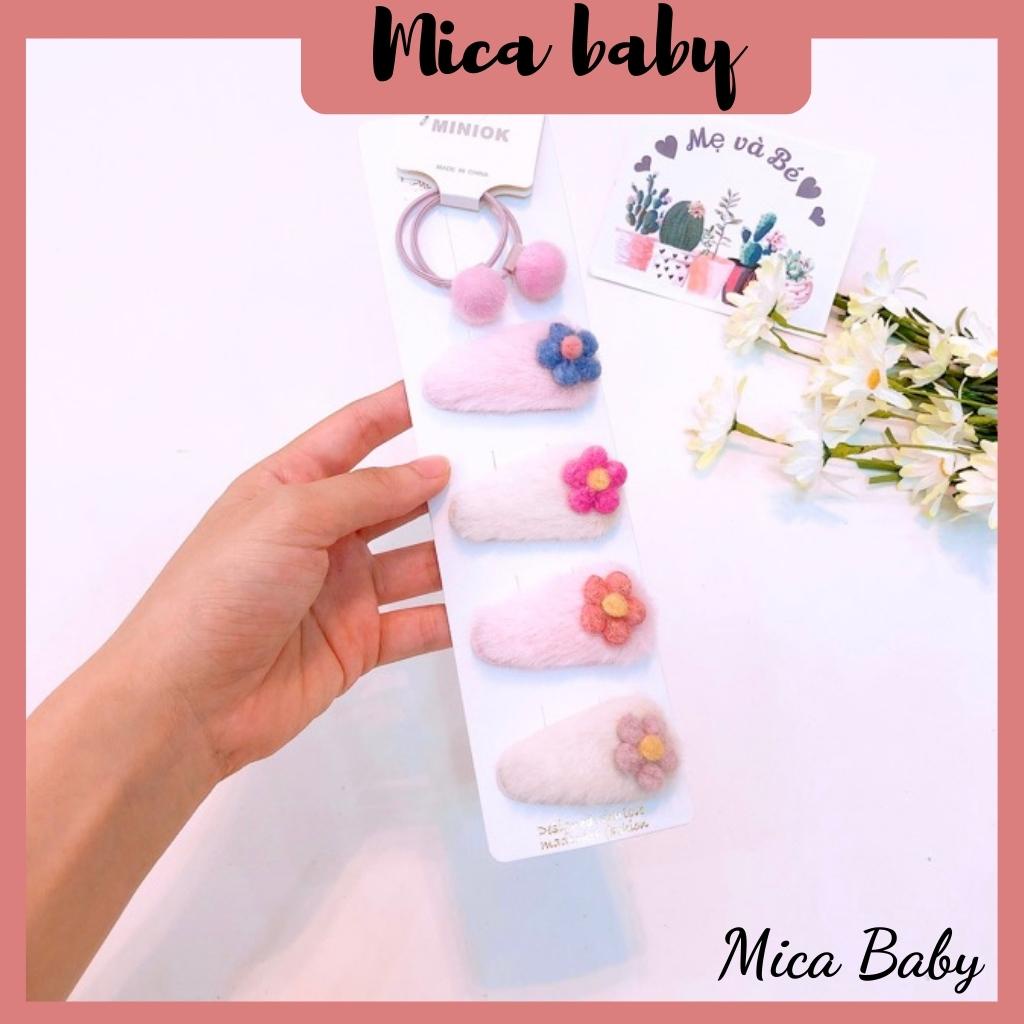 Set kẹp tóc 5 món dễ thương cho bé Mica Baby