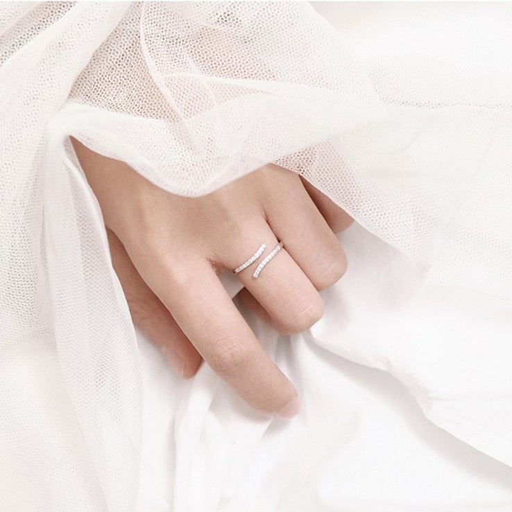 Nhẫn nữ mạ bạc 925 cao cấp thiết kế hàn quốc free size dễ điều chỉnh trang sức CINLA N003
