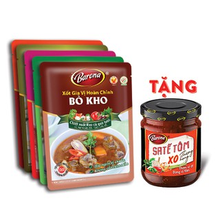 TẶNG 1 hũ sate Tôm XO thượng hạng Barona khi mua Combo 5 Gói Gia Vị Hoàn Chỉnh Barona bất kỳ