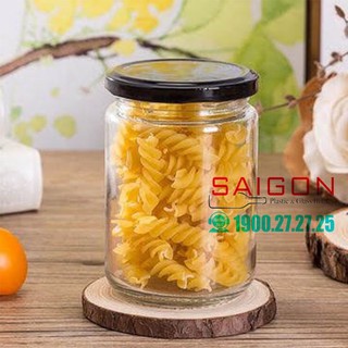 Hũ Gia Vị Thủy Tinh Tròn Trụ Nắp Thiết | Tùy Chọn Dung Tích