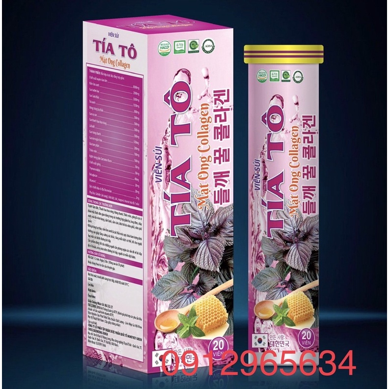 Viên sủi Tía tô mật ong Collagen giúp bồi dưỡng sức khoẻ giải cảm