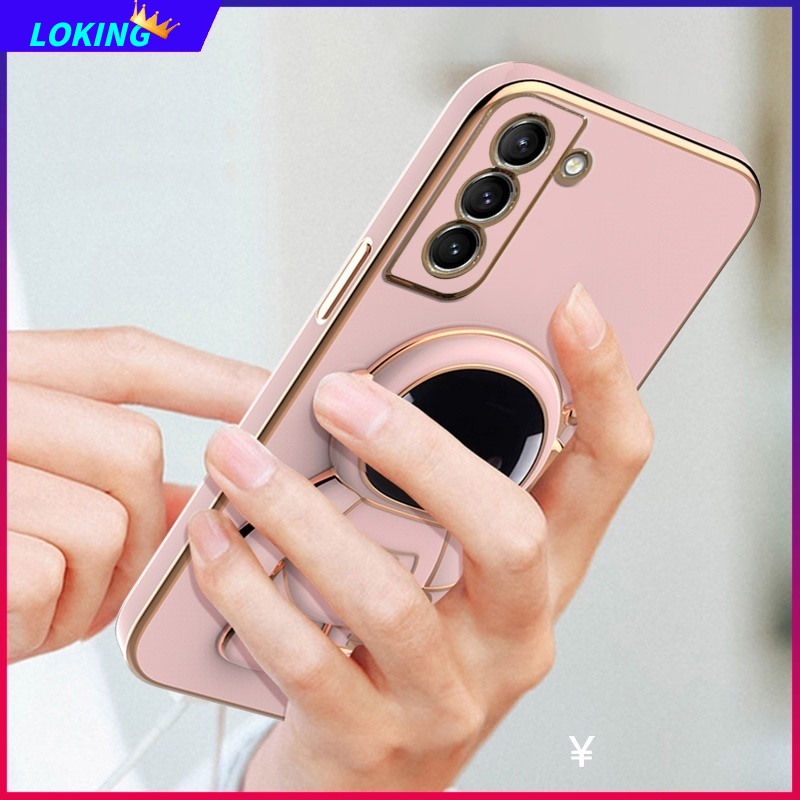 Ốp Điện Thoại Silicone Mềm Có Giá Đỡ Hình Phi Hành Gia Cho Samsung S22 S21 Plus Ultra S20FE S21FE