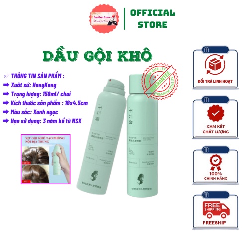 Dầu Gội Khô, Xịt Tóc Chống Bết, Tạo Phồng Tóc Siêu Hot 3 Tầng Hương Nước Hoa Bồng Bềnh Suốt 8 Tiếng - 150ml [ Auth ]