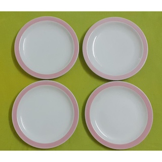 Đĩa gốm sứ viền hồng 15,5cm