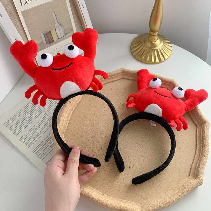 Cute Cartoon Crayfish Headband Funny Photo Hairpin Plush Animal Headband