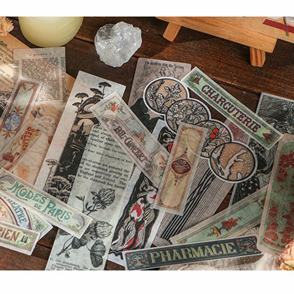 40 giấy thẻ họa tiết nghệ thuật Vintage hình trăng trang trí nhật ký