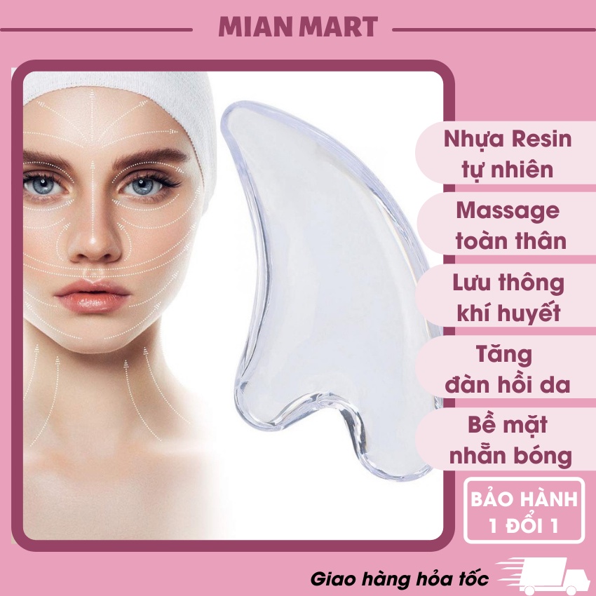 Miếng massage nâng cơ mặt trong suốt, miếng cạo matxa chăm sóc da toàn thân, Nhựa an toàn Mian Mart