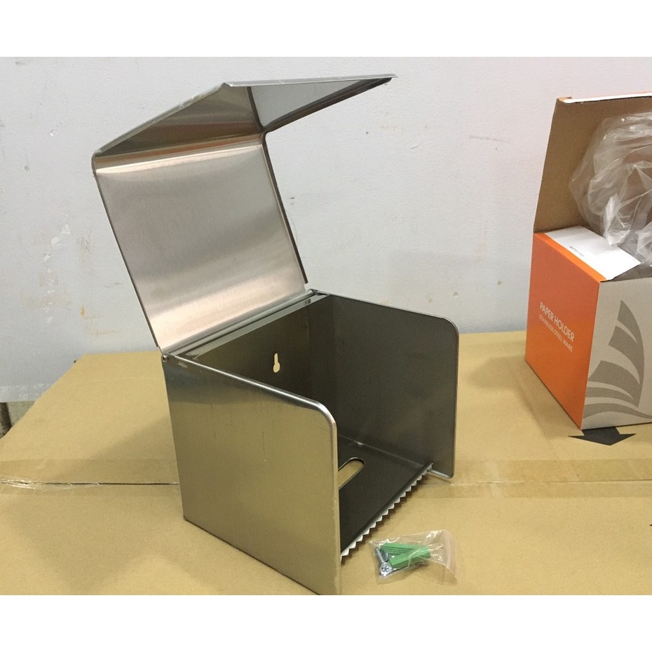 Hộp đựng giấy vệ sinh inox gắn tường cao cấp, chống ướt giấy không hoen gỉ trong môi trường chất tẩy rửa