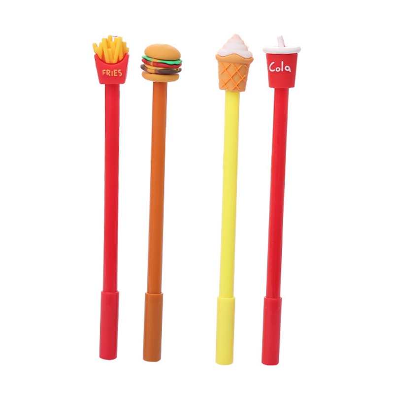 Set 4 Bút Mực Gel Màu Đen Có Thể Bơm Mực Được Phong Cách Hoạt Hình Xinh Xắn