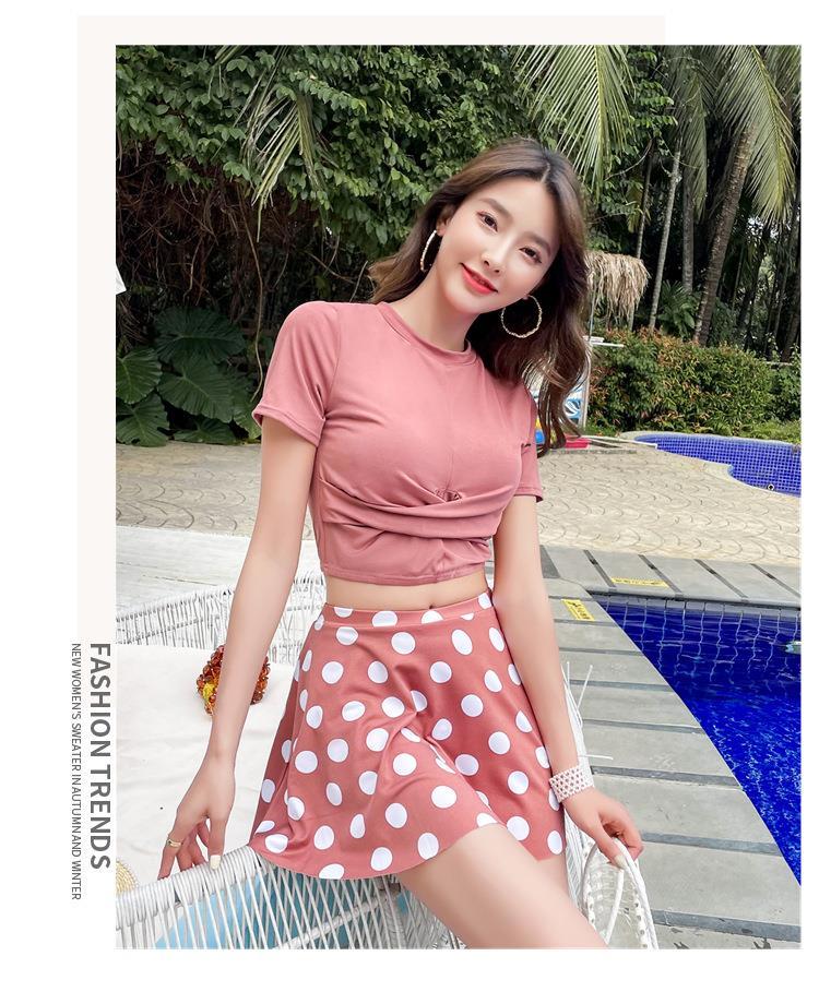Swimsuit Dress Style Split Two Piece Conservative Small Breasts Set StudentinsSkin Slim Girl Spa Swimwear | BigBuy360 - bigbuy360.vn