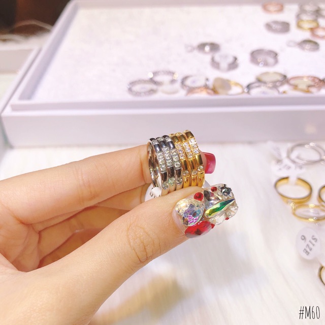 NHẪN ĐƠN/NHẪN ĐÔI TITAN COUPLE - ĐÍNH ĐÁ KO ĐEN