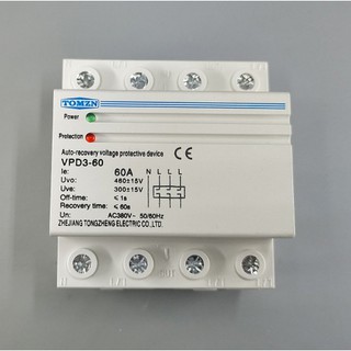 Bảo Vệ Đứt Pha, Mất pha, bảo vệ điện áp Của Mạng Điện 3 Pha 4 Dây_60A_ Hàng chính hãng TOMZN